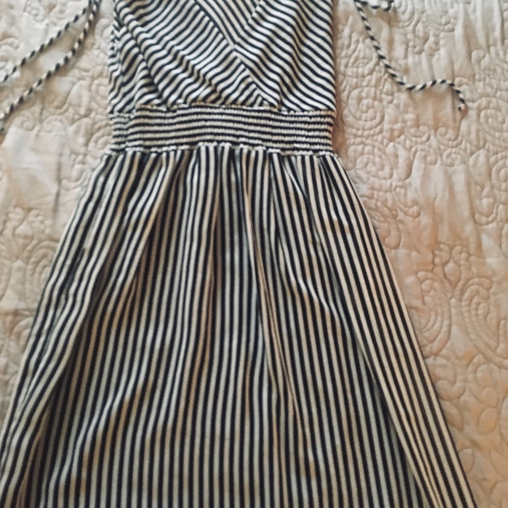 Black and white stripped dress